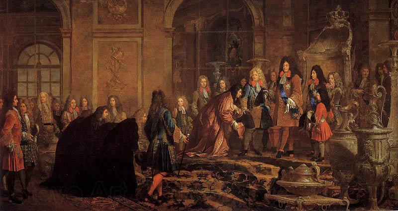 Louis XIV s Louis XIV. empfangt den Dogen von Genua in Versailles Norge oil painting art